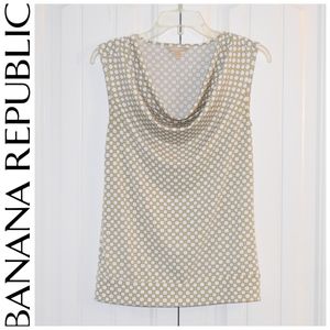 Banana Republic Yellow Grey White Top Size S